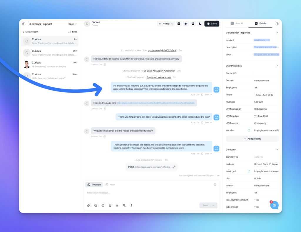 Conversational AI taking care of bug reports on autopilot