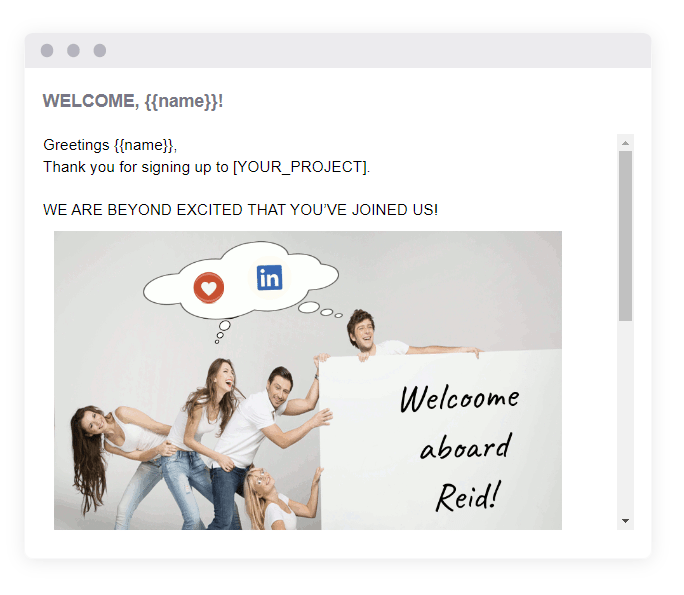 personalized onboarding message